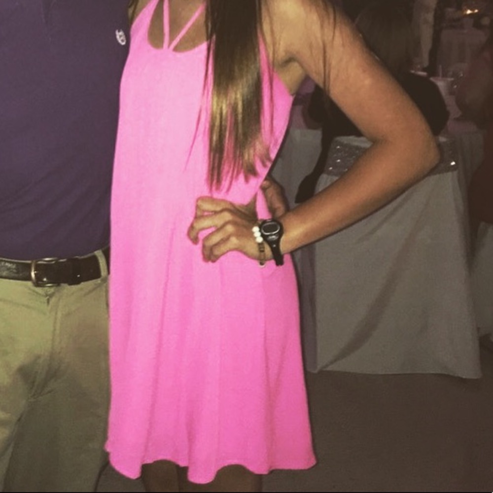 Bright pink boutique dress